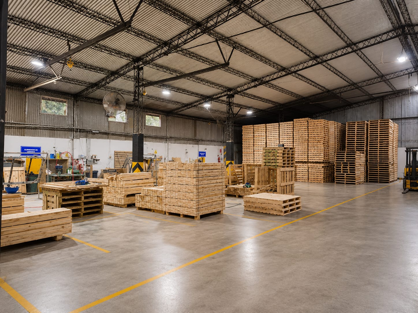 Línea de producción — planta Recupallets